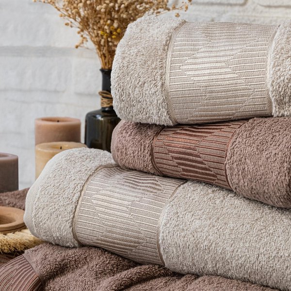 Schafer Home Sally Jakarlı Banyo Seti 6 Parça-Bej/Ekru