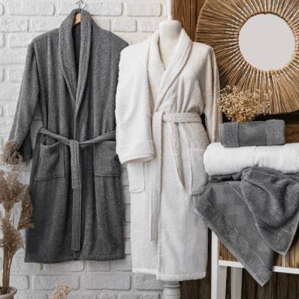 Schafer Home Sally Jakarlı Banyo Seti 6 Parça-Gri/Beyaz