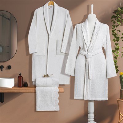 Schafer Home Premium Banyo Seti 4 Parça-Ekru