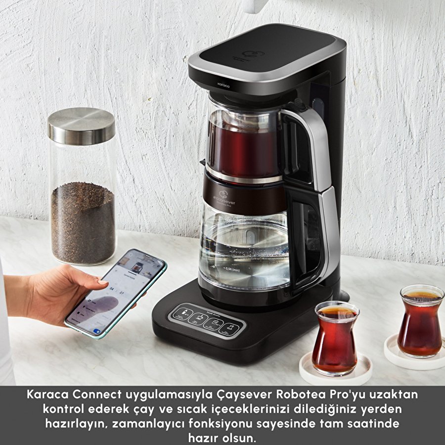 Karaca Çaysever Robotea Pro Connect 4 in 1 Cam Çay Makinesi Silver