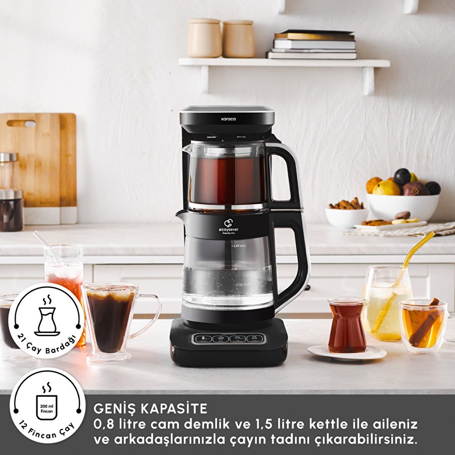 Karaca Çaysever Robotea Pro Connect 4 in 1 Cam Çay Makinesi Silver