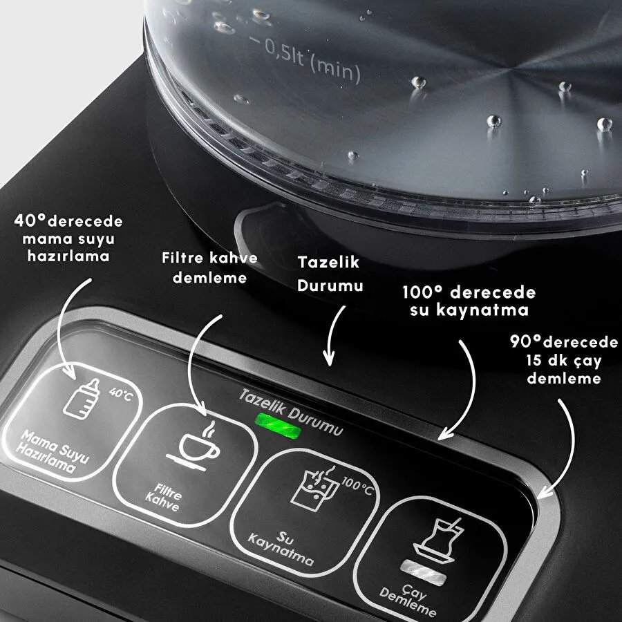 Karaca Çaysever Robotea Pro Connect 4 in 1 Cam Çay Makinesi Silver