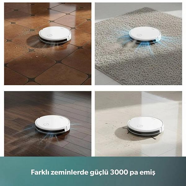 Homend Alex 1288h Moplu ve Akıllı Robot Süpürge Gyroscope Beyaz