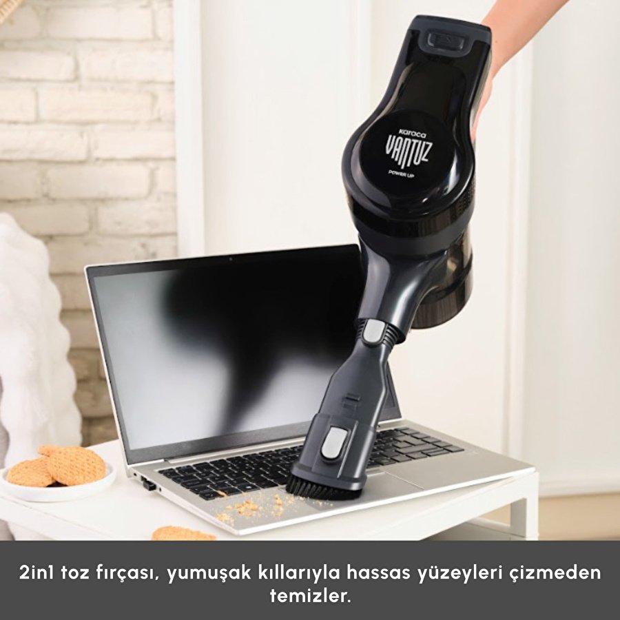 Karaca Vantuz Power Up Dikey Süpürge Black