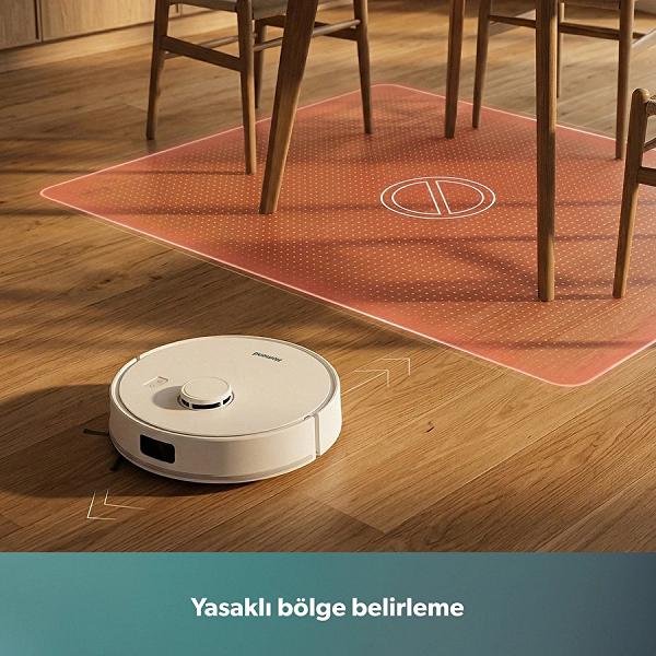 Homend Alex Laser 1291H Moplu ve Haritalamalı Akıllı 5 Kpa Robot Süpürge Beyaz