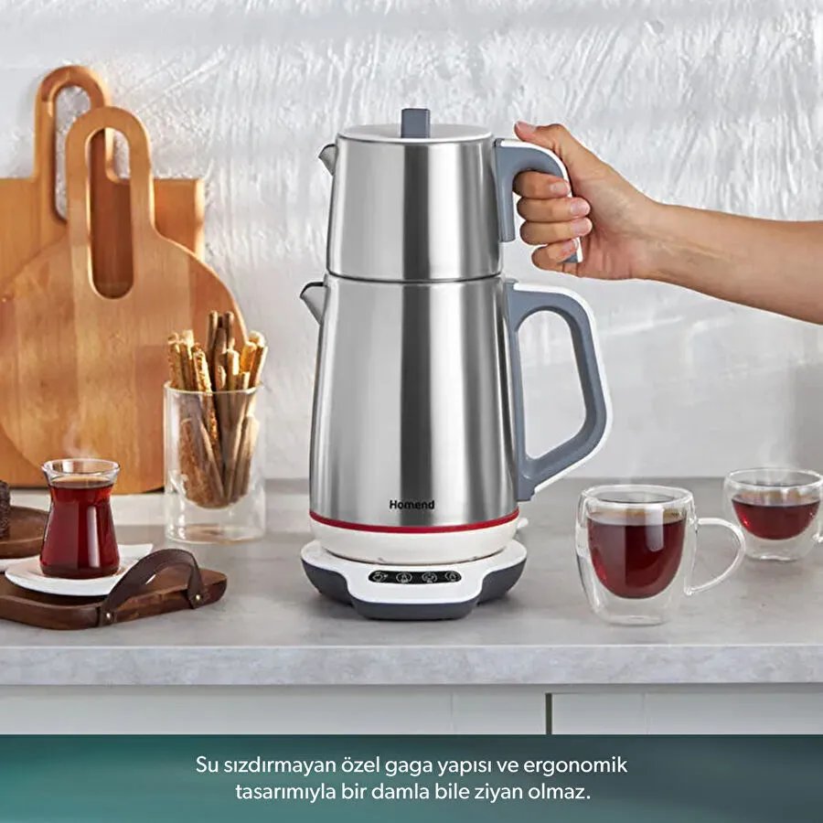 Homend Royaltea 1709H Dokunmatik Konuşan Çelik Çay Makinesi Inox