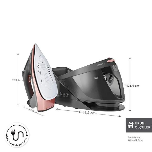 Karaca Vantuz Steammaster Buhar Kazanlı Ütü Black Rose