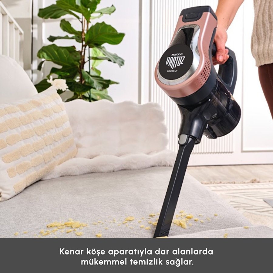 Karaca Vantuz Power Up Dikey Süpürge Rosegold