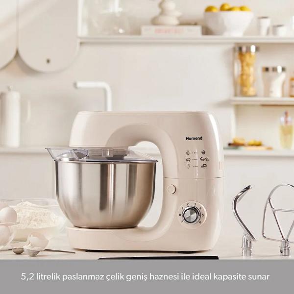 Homend Profashion 3082H Hamur Yoğurma Makinesi Krem 1200W 5,2L