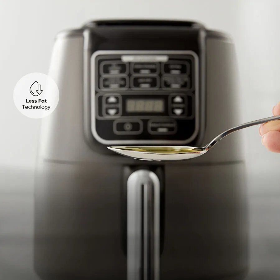 Karaca Air Pro Cook XL 2 in 1 Konuşan Airfryer Black Chrome 4L