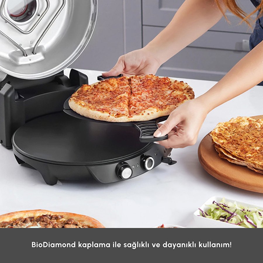 Karaca Gastro 10 in 1 Pizza Pide Lahmacun ve Tandır Ekmeği Makinesi Biodiamond Soft Cream