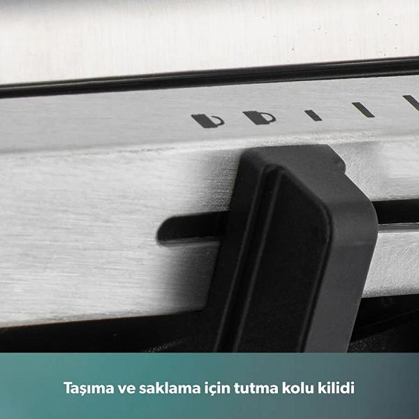 Homend Grilliant 1342H 3 in 1 Inox Gövde Çift Taraflı XL Döküm Plaka Tost ve Izgara Makinesi