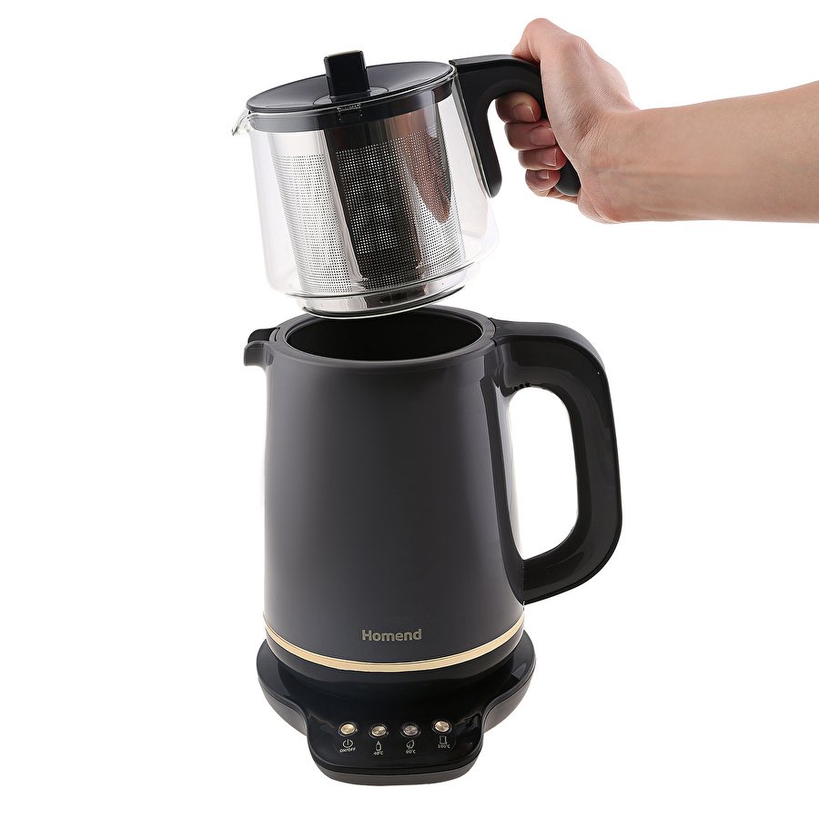 Homend Gold 4'lü Elektrikli Çeyiz Seti Tost, Kahve, Çay Makinesi ve Blender Seti Antrasit