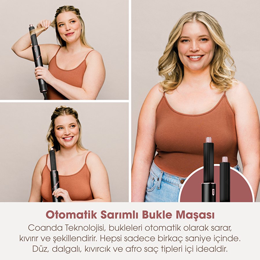 Shark FlexStyle 3-in-1 Saç Kurutma Şekillendirme Sistemi -Black/Rose Gold