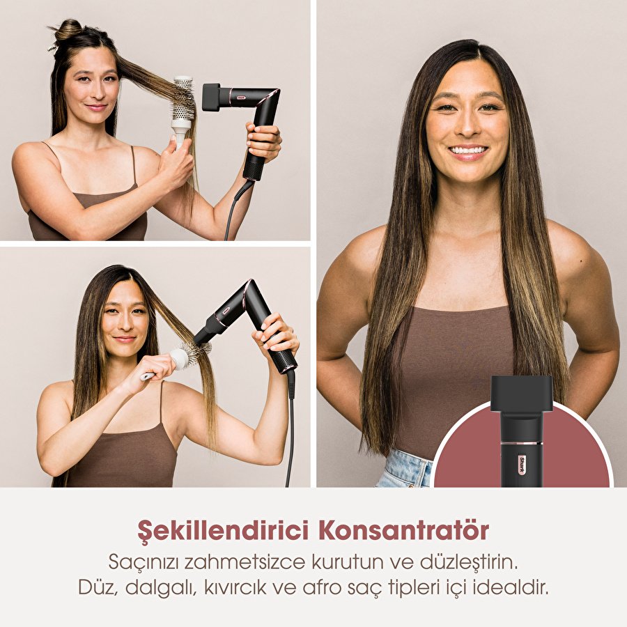 Shark FlexStyle 3-in-1 Saç Kurutma Şekillendirme Sistemi -Black/Rose Gold
