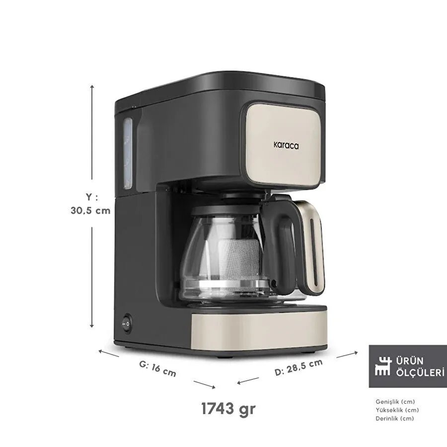 Karaca Just Coffee Aroma 2 In 1 Filtre Kahve ve Çay Demleme Makinesi Bej