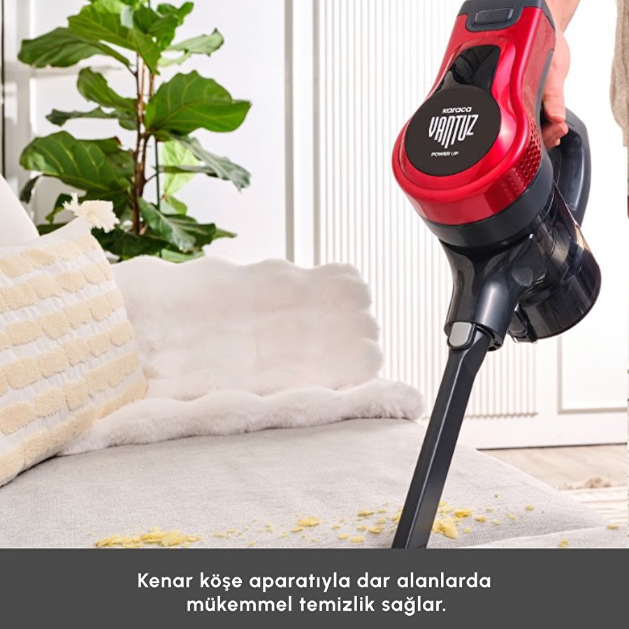 Karaca Vantuz Power Up Dikey Süpürge Imperial Red