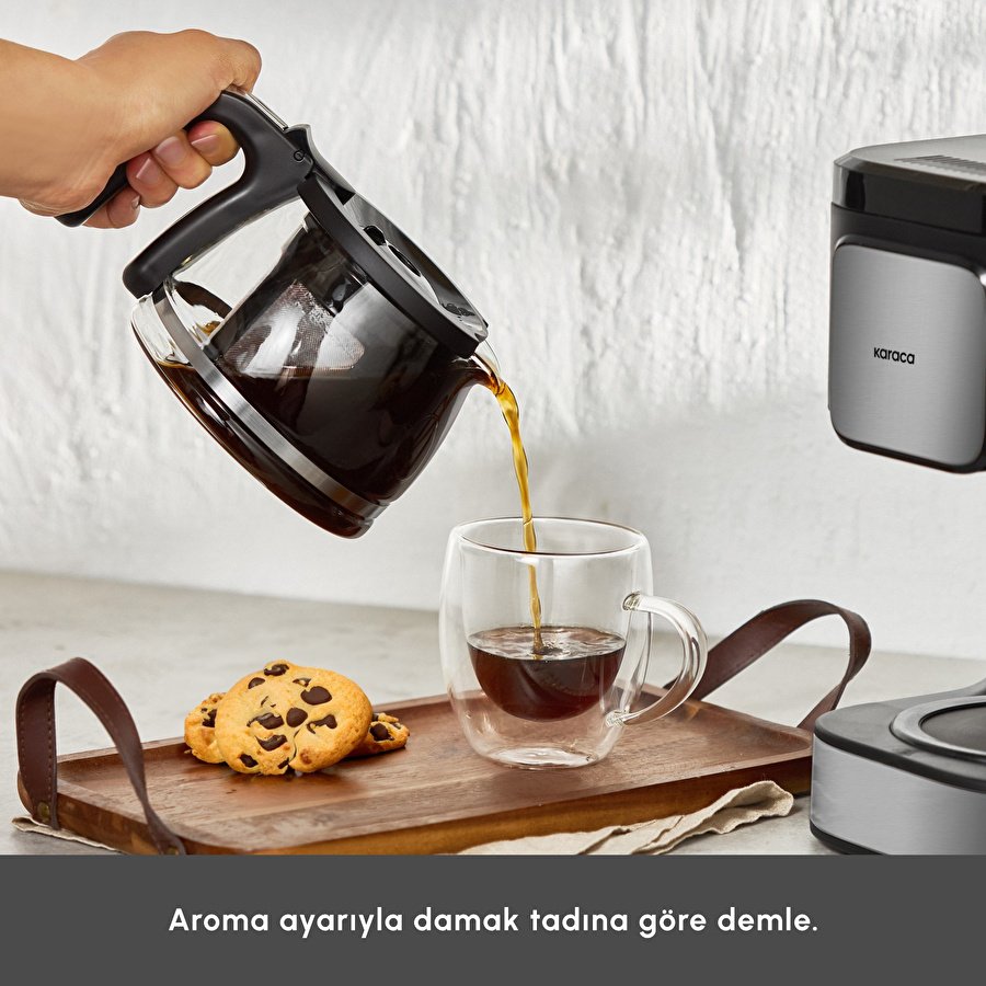 Karaca Just Coffee Aroma 2 in 1 Filtre Kahve ve Çay Demleme Makinesi Inox