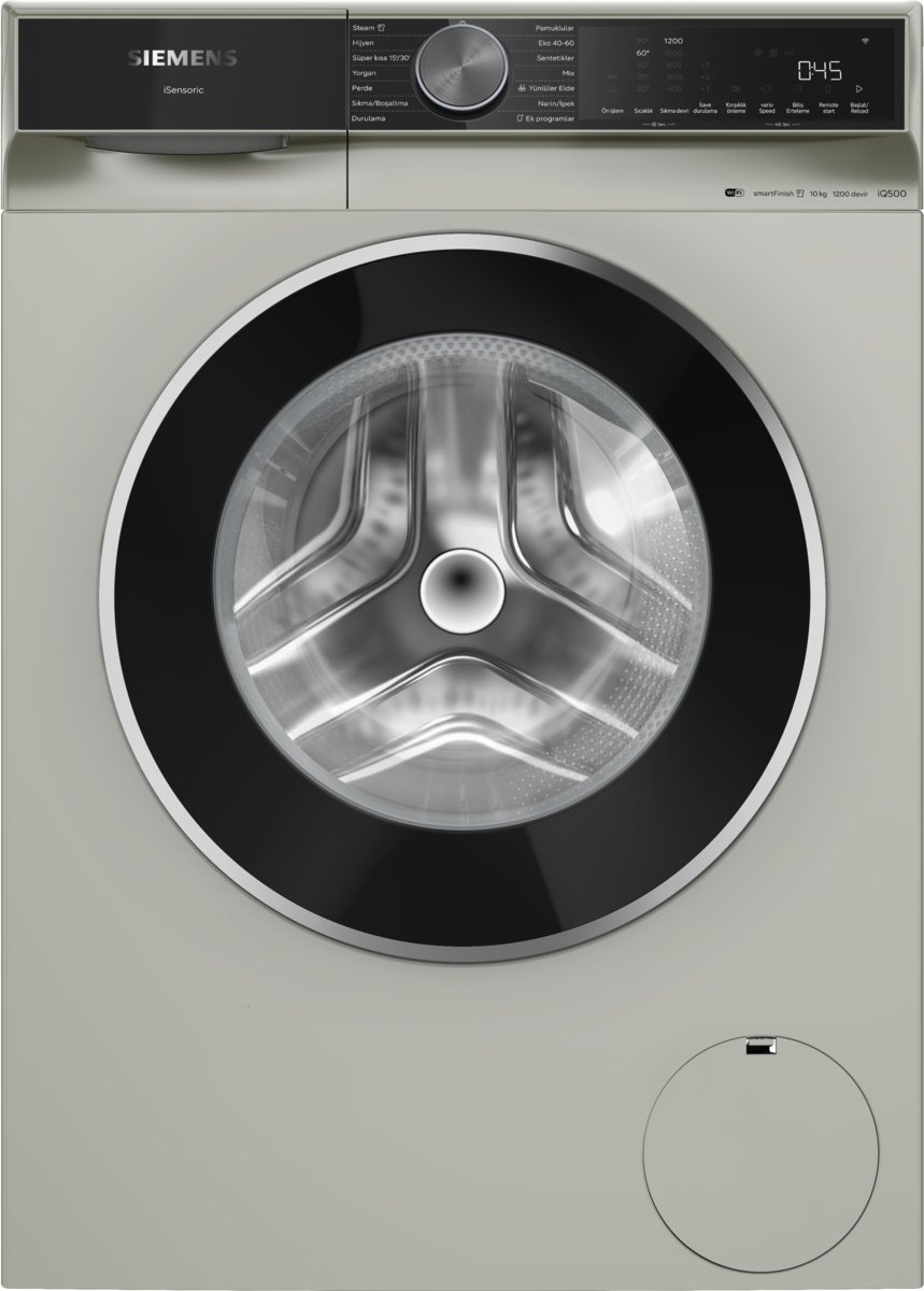 Siemens WG52K2ZXTR iQ500 Çamaşır Makinesi 10 kg 1200 dev./dak., Gümüş