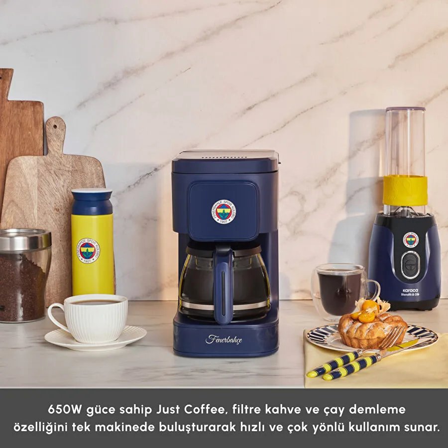 Karaca x Fenerbahçe Lisanslı Just Coffee Aroma 2 in 1 Filtre Kahve ve Çay Demleme Makinesi