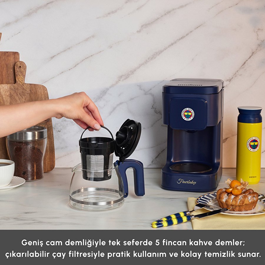 Karaca x Fenerbahçe Lisanslı Just Coffee Aroma 2 in 1 Filtre Kahve ve Çay Demleme Makinesi