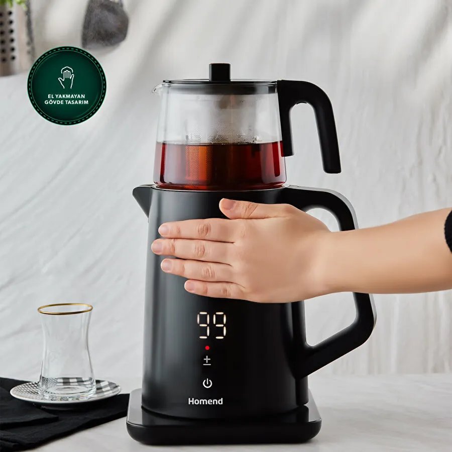 Homend Royaltea Cooltouch 1795H Dokunmatik El Yakmaz Gövdeli Paslanmaz Çelik Konuşan Çay Makinesi