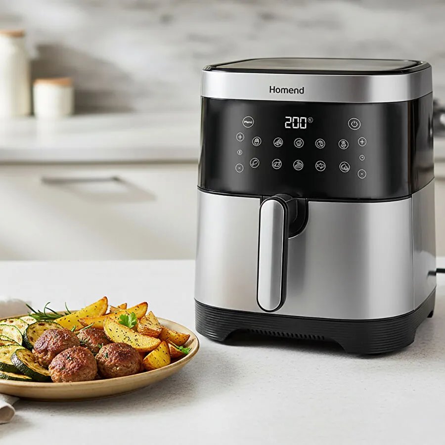 Homend Airfryday Inox 2512H XXXL Dokunmatik Ekran 10 Programlı Airfryer
