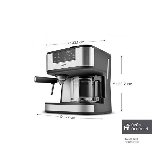 Karaca Coffee Art 2 in 1 Espresso ve Filtre Kahve Makinesi 1,5L 1800W