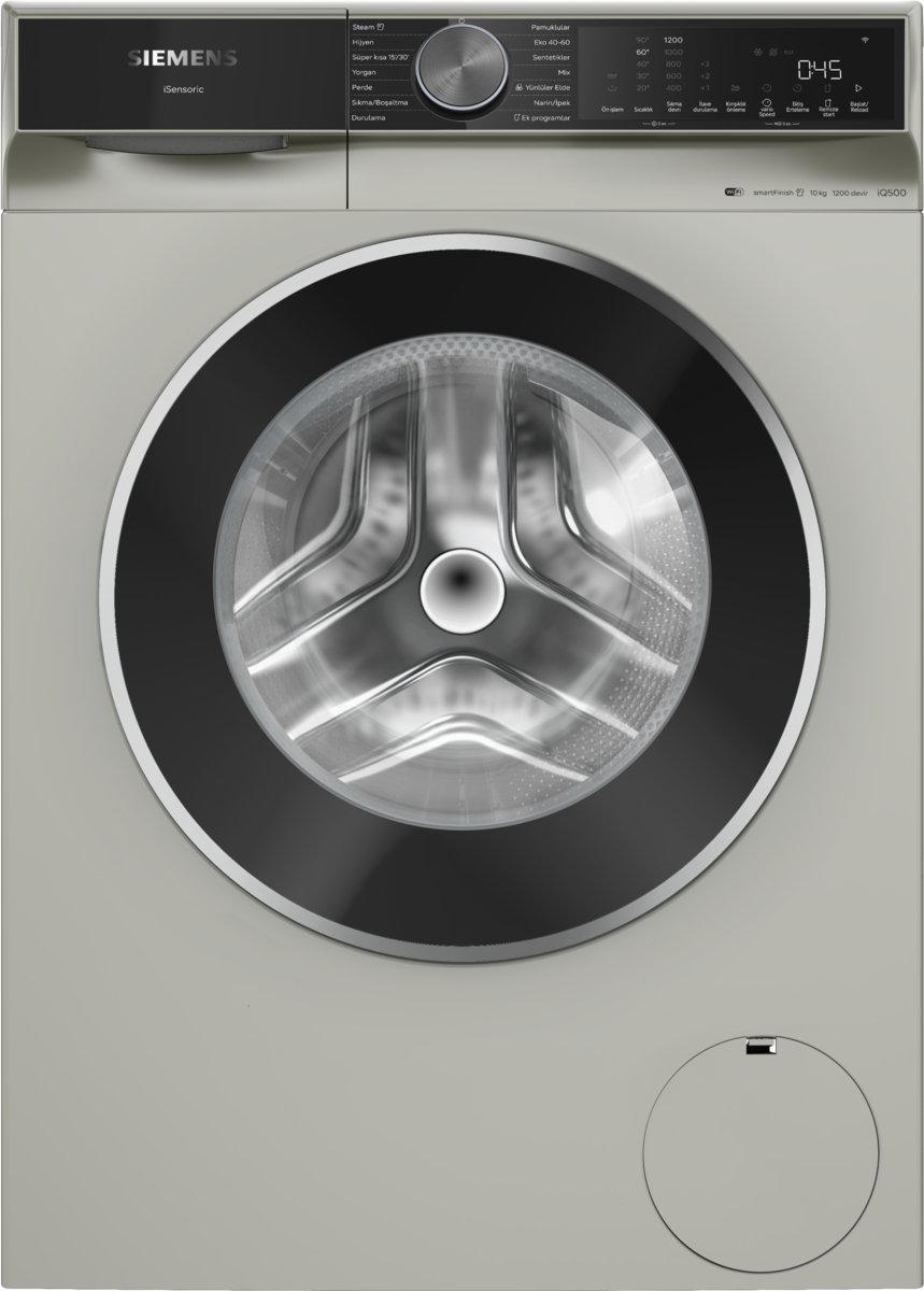 Siemens WG52K2ZSTR iQ500 Çamaşır Makinesi 10 kg 1200 dev./dak., Gümüş