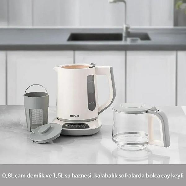Homend Royaltea 1757H Konuşan Çay Makinesi Beyaz