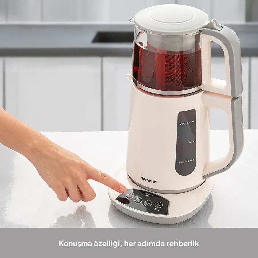 Homend Royaltea 1757H Konuşan Çay Makinesi Beyaz