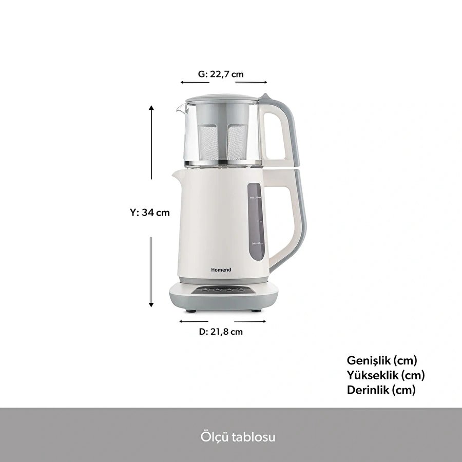 Homend Royaltea 1757H Konuşan Çay Makinesi Beyaz