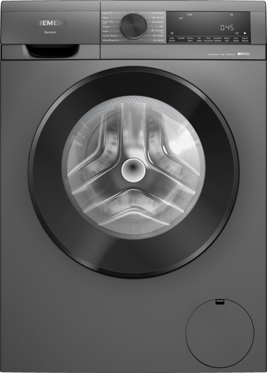Siemens WG44A2ZRTR iQ300 Çamaşır Makinesi 9 kg 1400 dev./dak., Antrasit