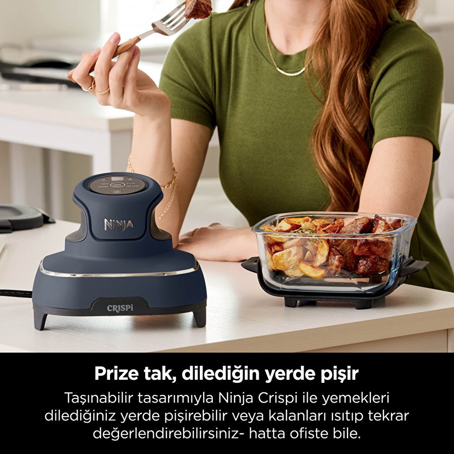 Ninja Crispi 4 in 1 Taşınabilir Cam Hazneli Pişirme Sistemi - Blue