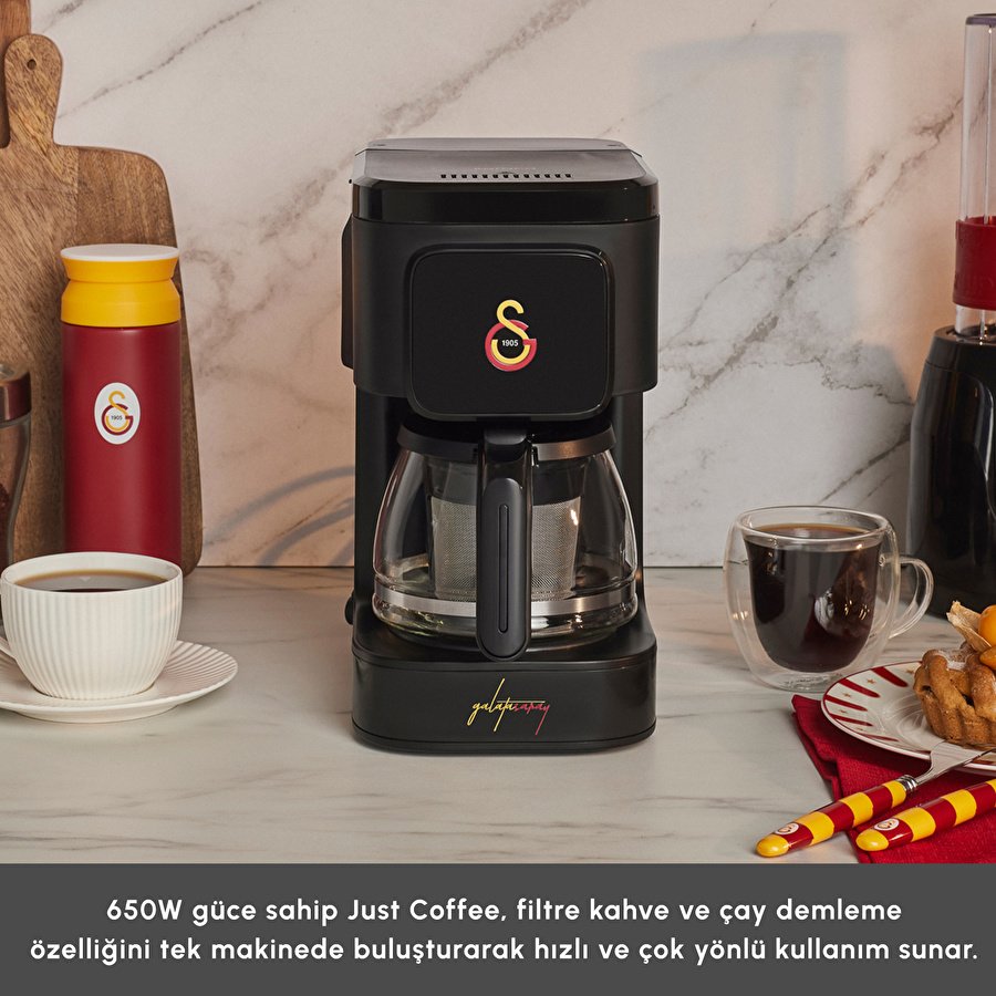 Karaca x Galatasaray Lisanslı Just Coffee Aroma 2 in 1 Filtre Kahve ve Çay Demleme Makinesi