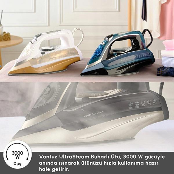 Karaca Vantuz Ultrasteam Buharlı Ütü Black Gold