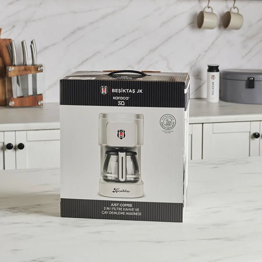 Karaca x Beşiktaş Lisanslı Just Coffee Aroma 2 in 1 Filtre Kahve ve Çay Demleme Makinesi
