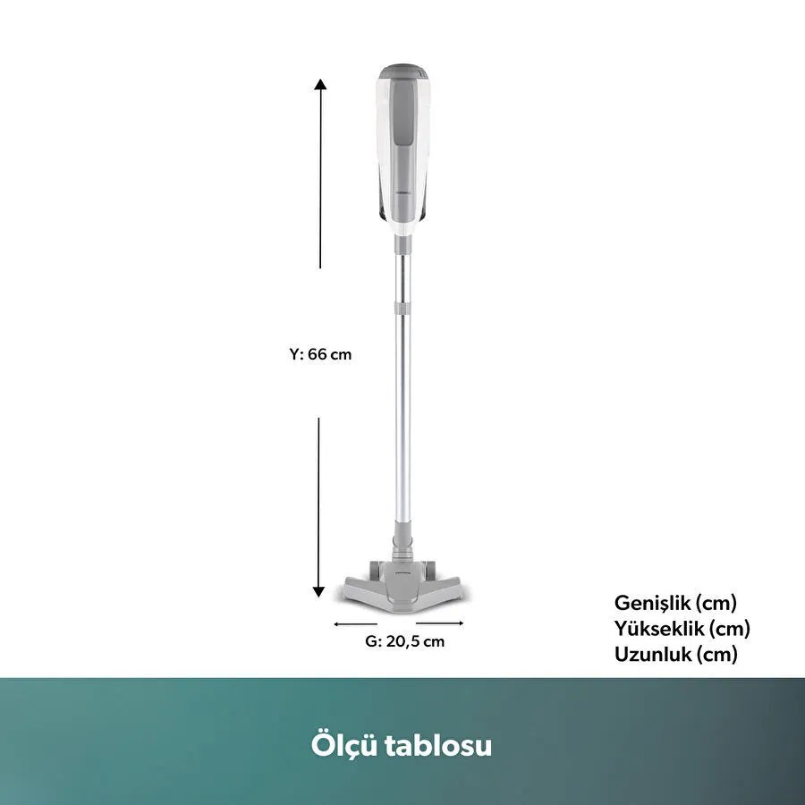 Homend Dustroyer  1272H 2 in 1 Metal Borulu Kablolu Dikey Süpürge Beyaz Gri