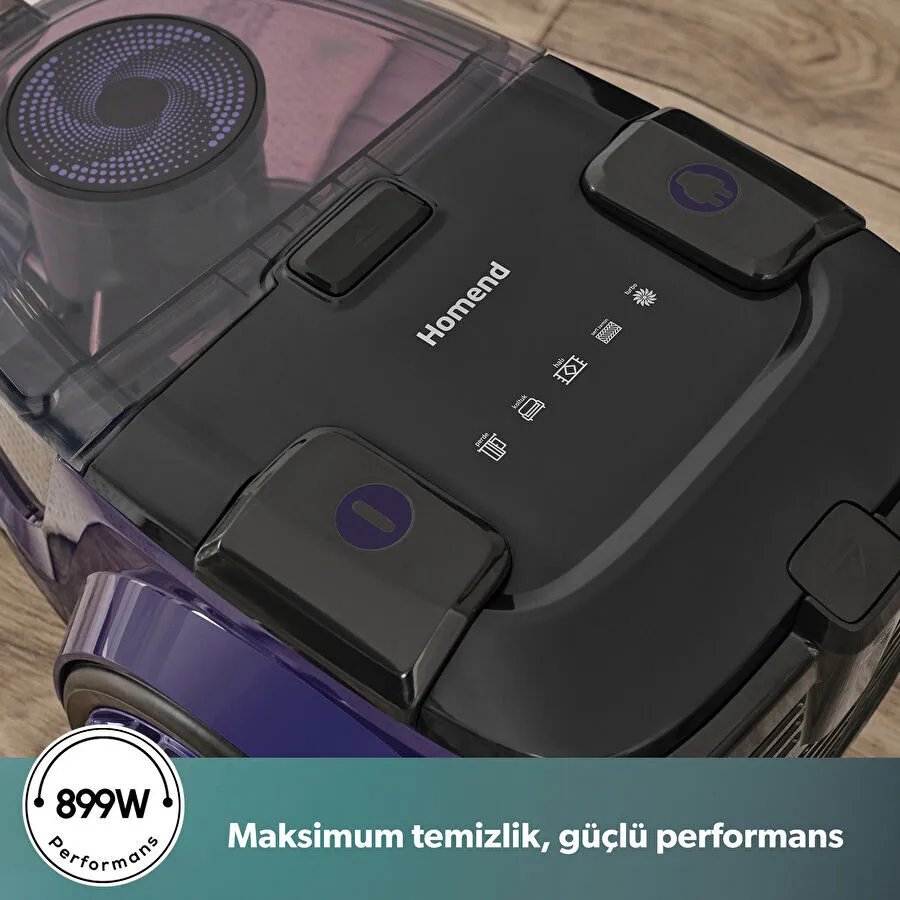 Homend Dustroyer 1255H Yatay Süpürge Mor Siyah