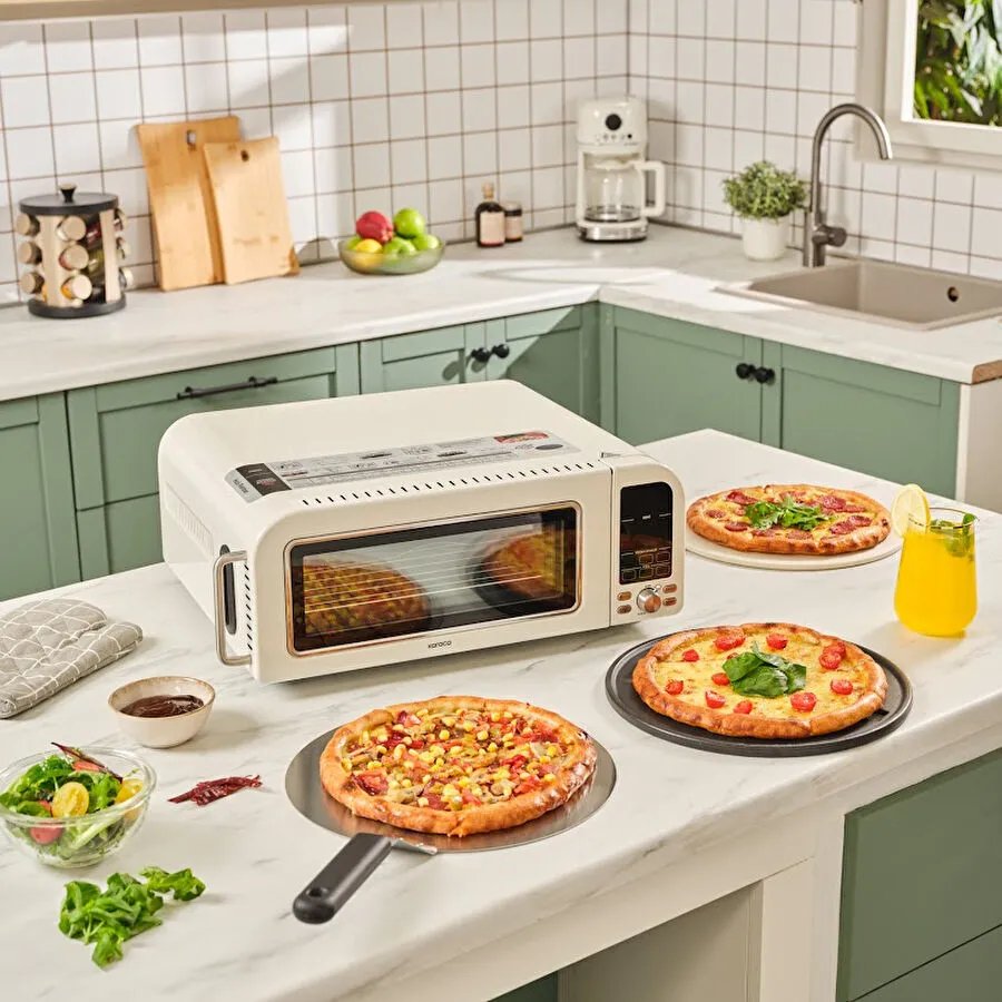 Karaca Vintage Craft Pizza Makinesi ve Airfryer Cream