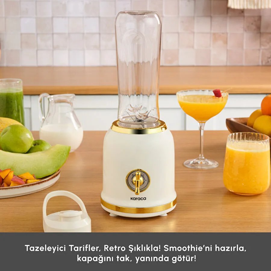Karaca Retro Personal Kişisel Smoothie Blender Cream
