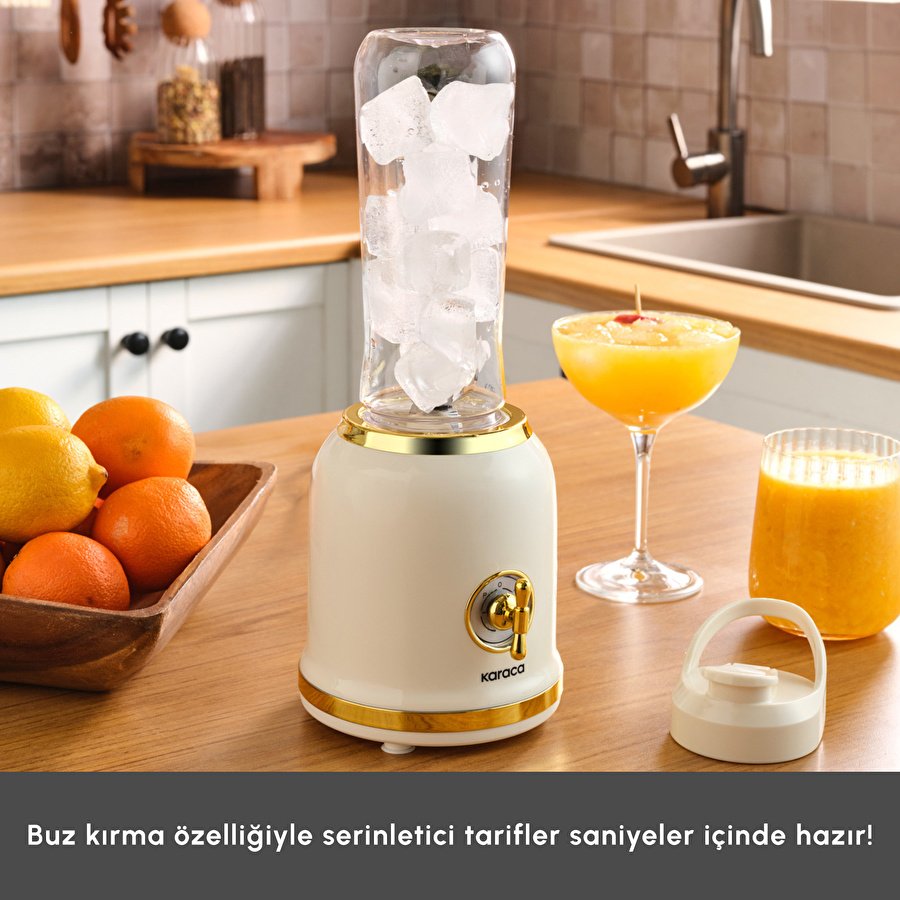 Karaca Retro Personal Kişisel Smoothie Blender Cream
