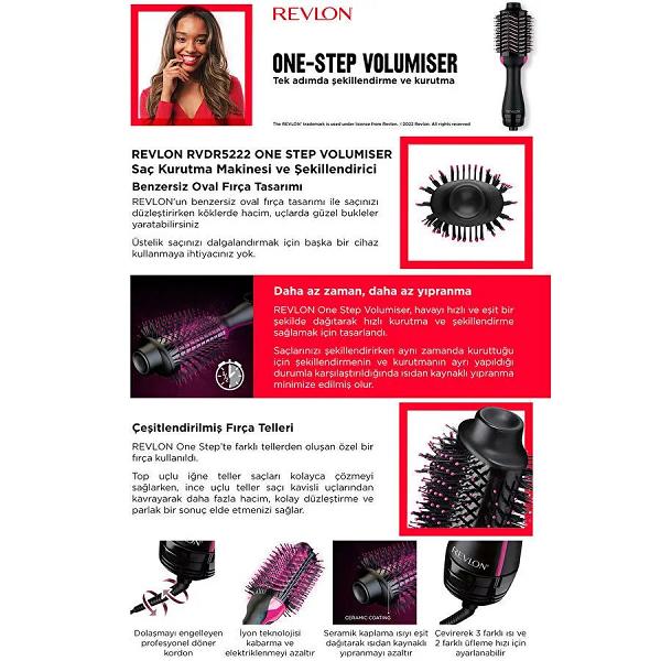 Revlon RVDR5222 One Step Volumiser Saç Kurutma Makinesi ve Şekillendirici Siyah