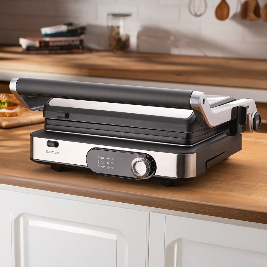Emsan Grillmaster Inox Döküm Izgara ve Tost Makinesi 6 Dilim Kapasiteli