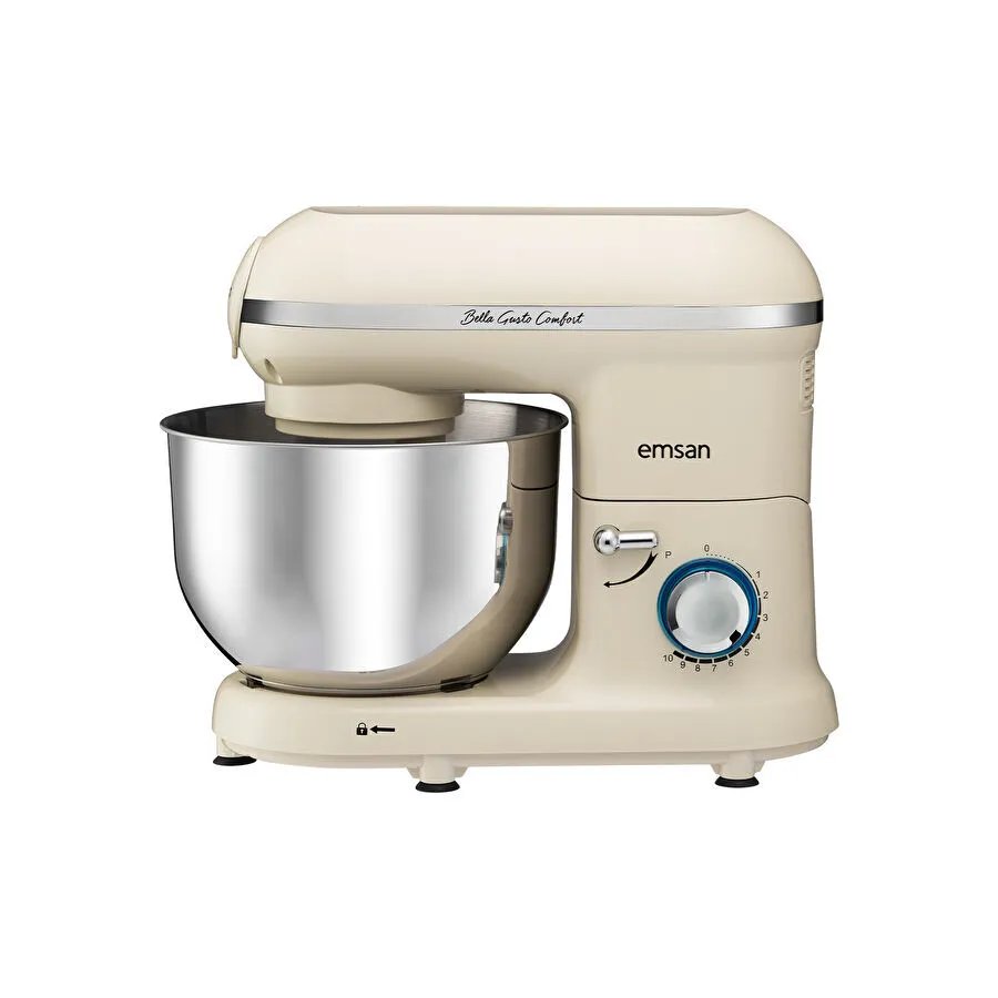 Emsan Bella Gusto Comfort Kıyma Çekme Aparatlı Hamur Yoğurma Makinesi  Krem 1300W 5,5L