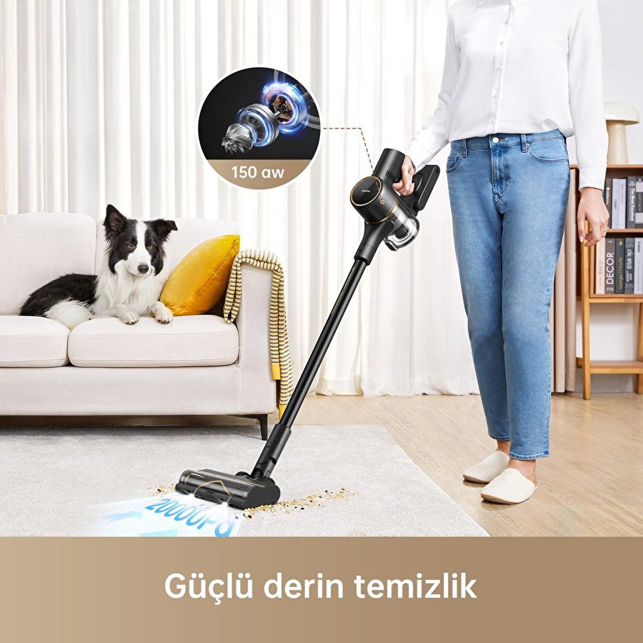 Dreame R10 Pro Dikey Süpürge, 65 Dakika Uzun Çalışma Süreli Dikey Süpürge, Hafif Ve Anti-tangle Özellikli, Sert Zemin