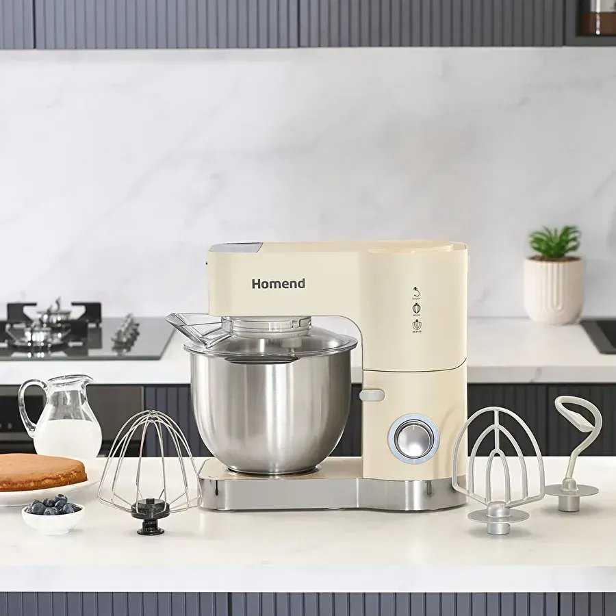 Homend Artfood 3025h Hamur Yoğurma Makinesi Krem 1200W 5,5L