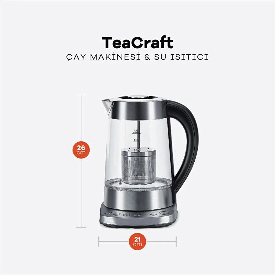 Dexart Teacraft Çay Makinesi & Su Isıtıcı Paslanmaz Çelik