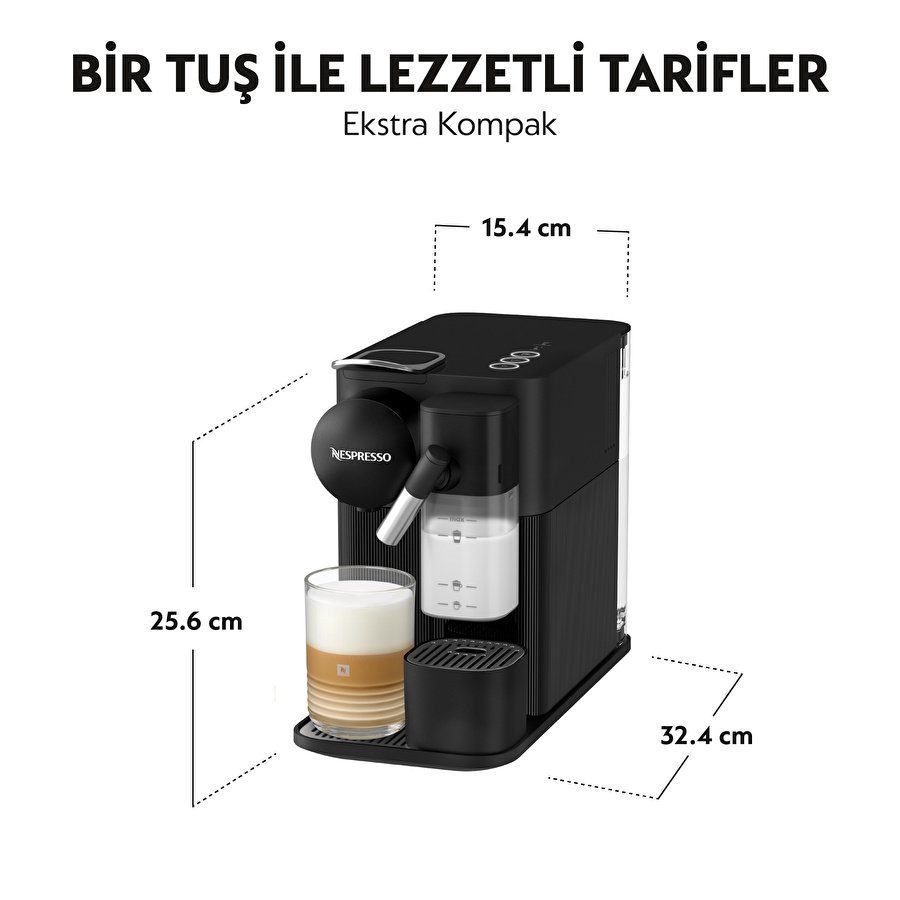 Nespresso F121 Lattissima One Süt Çözümlü Kahve Makinesi Siyah