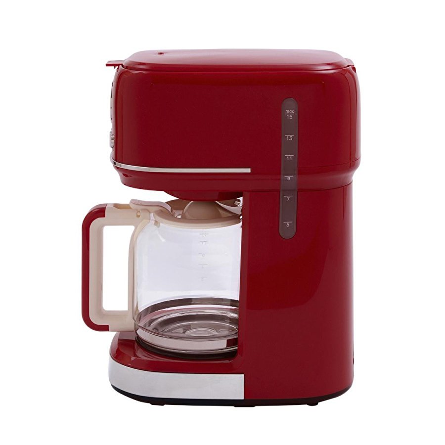 Berghoff Gem Retro Filtre Kahve Makinesi – 900 W, 1,5 L Cam Demlik | Kırmızı
